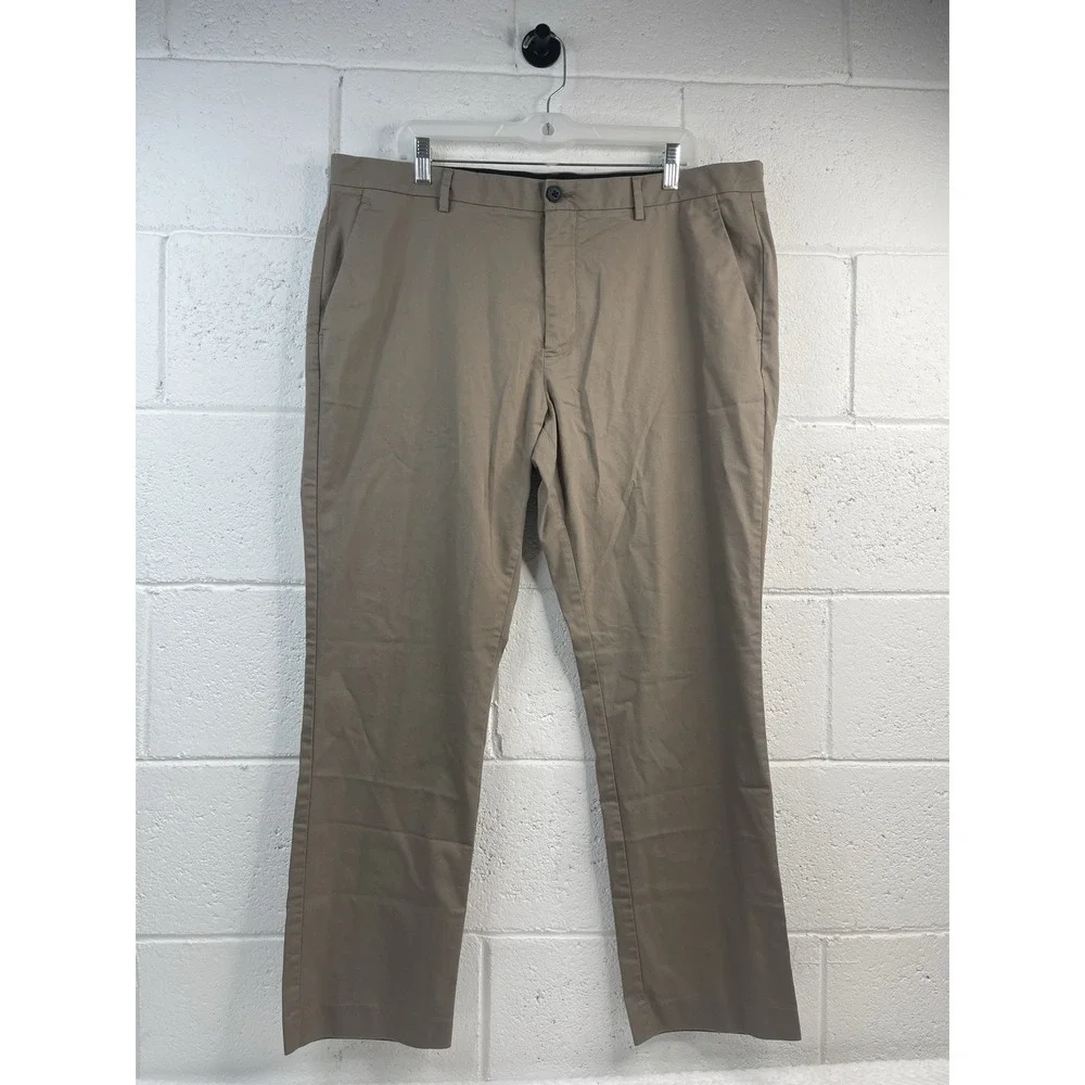 BONOBOS Men's Athletic 3XDRY Slim Fit Chino Stretch Tan Pants Size 38/30